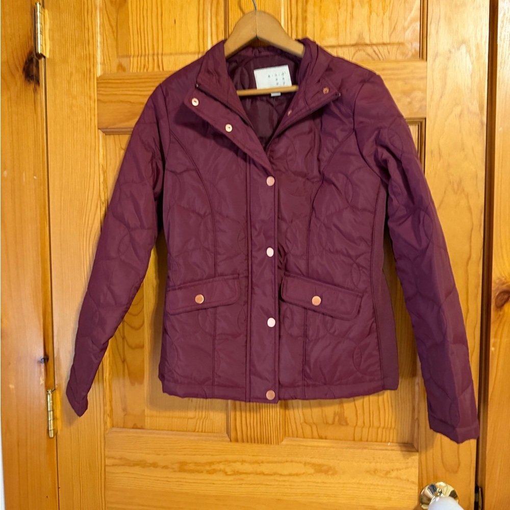 a new day Women's Quilted Puffer Jacket - Rich Plum